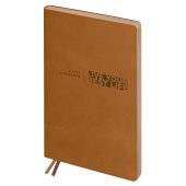   Ежедневник недатированный, А6+, 136л., мягкий переплет, кожзам, BG "Waltz. Coffee", цветной срез