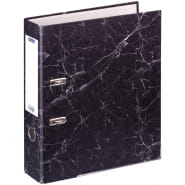 Папка-регистратор OfficeSpace 70мм, мрамор, черная, нижний метал. кант