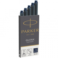 Картриджи чернильные Parker "Cartridge Quink" смываемые сине-черные, 5шт., картонная коробка