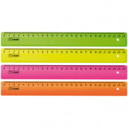 Линейка 25см Стамм, пластиковая, флуоресцентная, ассорти