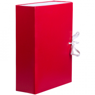 Короб архивный с завязками OfficeSpace разборный, БВ, 80мм, красный, клапан МГК