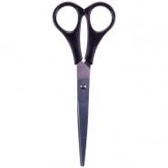 Ножницы OfficeSpace 20см, черные ручки, ПВХ чехол с европодвесом