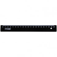 Линейка 20см Стамм, пластиковая, черная