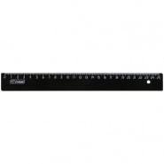 Линейка 25см Стамм, пластиковая, черная