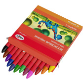 Мелки восковые Гамма "Мультики", 12цв., круглые, картон. упаковка, европодвес 