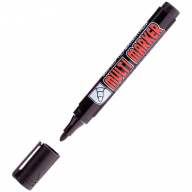 Маркер перманентный Crown "Multi Marker" черный, пулевидный, 3мм