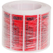 Пломба-наклейка номерная 66*22мм цвет красный 1000 шт/рул