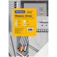 Обложка А4 OfficeSpace "Кожа" 230г/кв.м, белый картон, 100л.