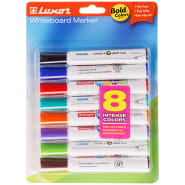 Набор маркеров для белых досок Luxor "450C" 8цв., пулевидный, 2мм, блистер