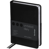   Ежедневник недатированный, А6, 160л., кожзам, Berlingo "Silver Pristine", серебр. срез, черный