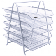 Лоток для бумаг горизонтальный Berlingo "Steel&Style", 5 секций, металл, серебристый