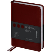   Ежедневник недатированный, А6, 160л., кожзам, Berlingo "Silver Pristine", серебр. срез, коричневый