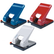 Дырокол энергосберегающий Berlingo "Smart Technology" 45л, металлический, фиксатор, линейка, ассорти