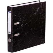 Папка-регистратор OfficeSpace 50мм, мрамор, черная,  бюджет