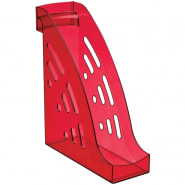 Лоток для бумаг вертикальный Стамм "Торнадо", тонированный, вишневый