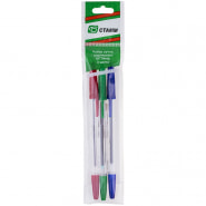 Набор шариковых ручек Стамм "Оптима", 3шт., 3цв., 0,7мм, европодвес