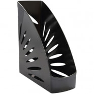 Лоток для бумаг вертикальный СТАММ "Тропик", черный, ширина 110мм