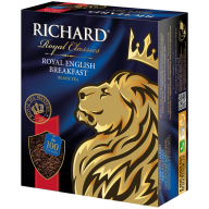 Чай Richard "Royal English Breakfast", черный, 100 пакетиков по 2г
