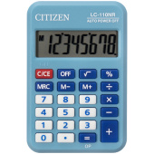   Калькулятор карманный Citizen LC-110NR-BL, 8 разрядов, питание от батарейки, 58*88*11мм, голубой