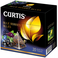 Чай Curtis "Blue Berries Blues", черный, аромат, 20 пакетиков-пирамидок по 1,8г