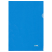 Папка-уголок СТАММ А4, 180мкм, пластик, прозрачная, синяя