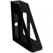 Лоток для бумаг вертикальный СТАММ "Актив", черный, ширина 70мм