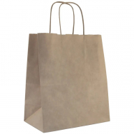 Пакет бумажный "Крафт" с кручеными ручками, 22*12*25см, 70гр/м2