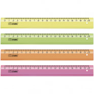 Линейка 20см Стамм, пластиковая, прозрачная флуоресцентная, ассорти