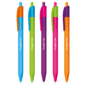 Ручка шариковая автоматическая Berlingo "Triangle" синяя, 0,7мм, трехгран. корпус ассорти