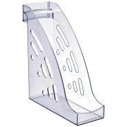 Лоток для бумаг вертикальный СТАММ "Эксперт", прозрачный, ширина 95мм