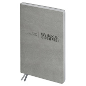   Ежедневник недатированный, А6+, 136л., мягкий переплет, кожзам, BG "Waltz. Silver metallic", цветной срез