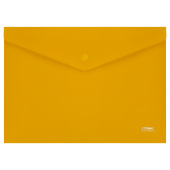 Папка-конверт на кнопке СТАММ А4, 180мкм, пластик, непрозрачная, желтая