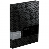 Папка на 4 кольцах Berlingo "DoubleBlack", 24мм, 600мкм, черная, D-кольца, с внутр. карманом, с рисунком