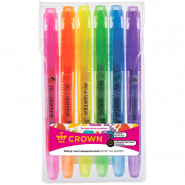 Набор текстовыделителей Crown "Multi Hi-Lighter Aroma" 6цв., 1-4мм, ароматиз., чехол с европодвесом