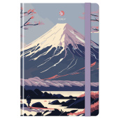   Ежедневник недатированный А5, 128л., 7БЦ, BG "Горный пейзаж", матовая ламинация, тиснение фольгой, на резинке