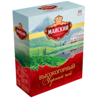 Чай Майский "Высокогорный" цейлон, черный, 100 пакетиков по 2г