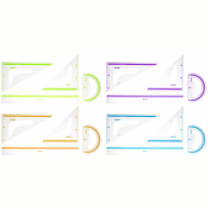 Набор чертежный большой Berlingo "Color" (треуг. 2шт, линейка 30см, транспортир), прозрачный