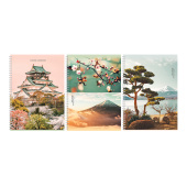   Тетрадь 120л., А4, клетка, на гребне BG "Удивительный пейзаж", глянцевая ламинация