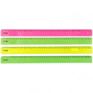 Линейка 40см Стамм "Neon Cristal", пластиковая, ассорти