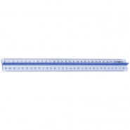 Линейка 30см Стамм, пластиковая, прозрачная тонированная, с держателем