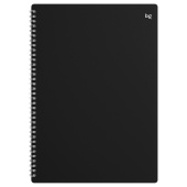   Тетрадь 80л., А4 клетка на гребне BG "Base", пластиковая обложка, черный