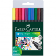 Набор капиллярных ручек Faber-Castell "Grip Finepen" 10цв., 0,4мм, трехгранные, пластик. уп., европ.