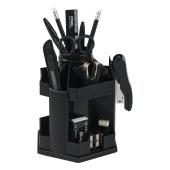 Настольный органайзер СТАММ "MaxiDesk", 14 предметов, вращающийся, черный