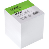   Блок для записей на склейке СТАММ "Имидж", 9*9*9см, белый