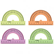 Транспортир 10см, 180° Стамм, прозрачный флуоресцентный, 4цв.