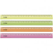 Линейка 30см Стамм, пластиковая, прозрачная флуоресцентная, ассорти
