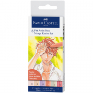 Набор капиллярных ручек Faber-Castell "Pitt Artist Pens Manga Kaoiro Brush", ассорти, 6 шт., пластик