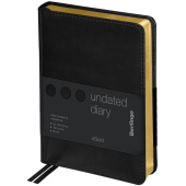   Ежедневник недатированный, А6, 160л., кожзам, Berlingo "xGold", зол. срез, черный