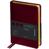   Ежедневник недатированный, А6, 160л., кожзам, Berlingo "xGold", зол. срез, бордовый