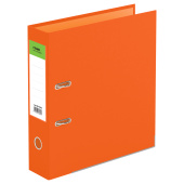 Папка-регистратор СТАММ "Имидж", 70мм, бумвинил, двухстор., с карманом, нижний метал. кант, оранжевая